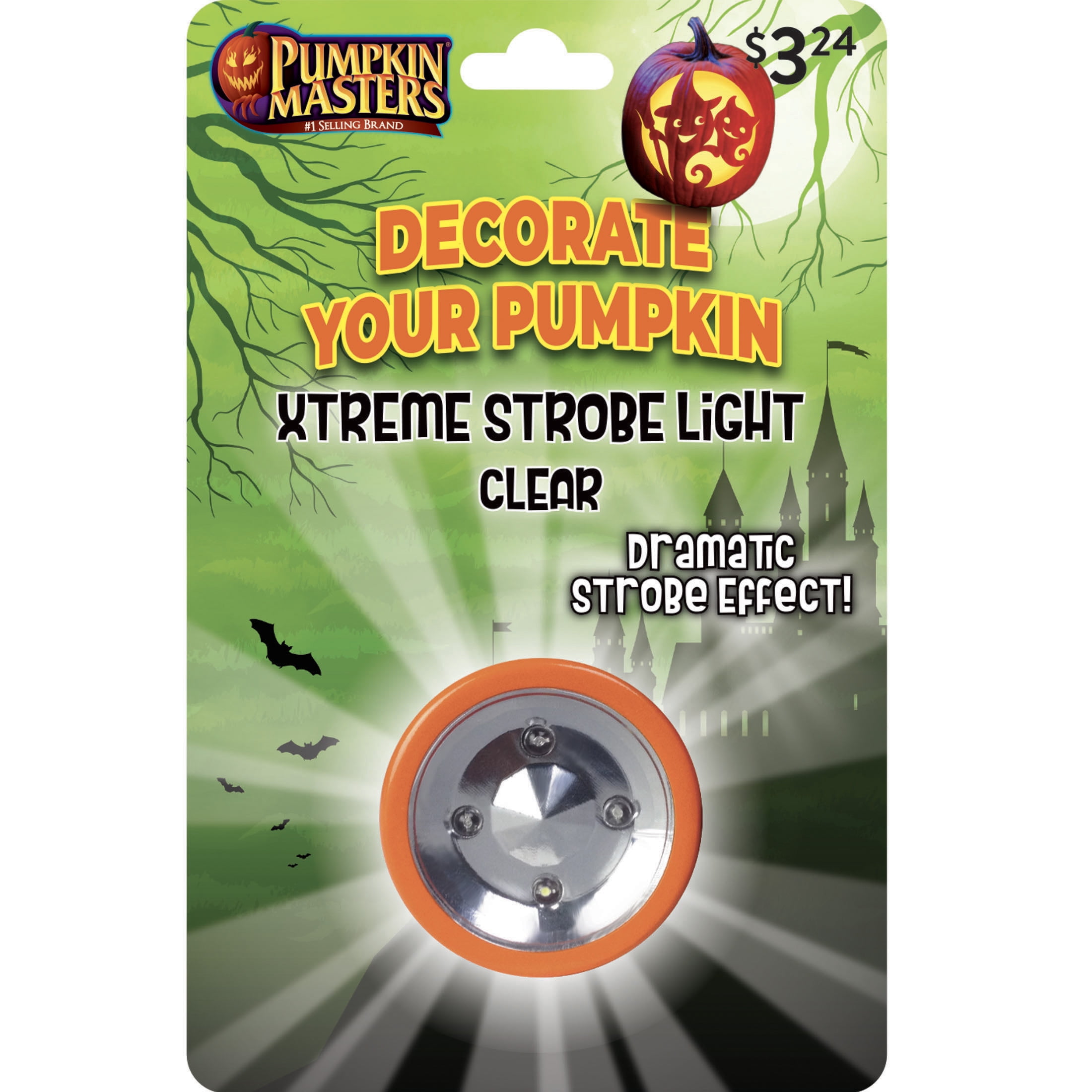 Xtreme Strobe Pumpkin Light, Clear, 1 Light, Pumpkin Masters