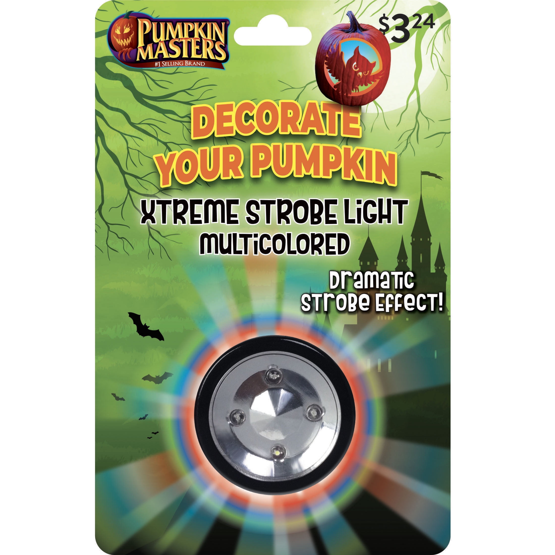Xtreme Strobe Pumpkin Light, MultColor, 1 Light, by Pumpkin Masters