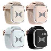 Xtreme Unisex Braided Elastic Nylon Apple Watch Band 42/44/45/49 mm, Large, 4 Pack
