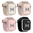 thumbnail image 1 of Xtreme Unisex Nylon Braided Elastic Watch Band 4-Pack, Large, Breathable, Adjustable, 42/44/45/49mm, Compatible with Apple Watch, For Women/Men, Milk Tea/Starlight/Nude Pink/Blue Gray, 1 of 9