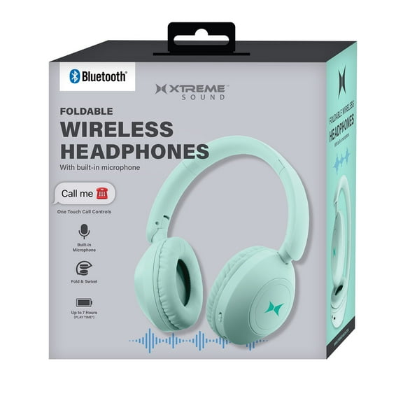 Xtreme Wireless Bluetooth Headphones with Microphone, Over the Ear Headphones, Aux Line, ON/OFF, Phone Call, Volume Control, & Pause Buttons, 33 Foot Bluetooth Distance