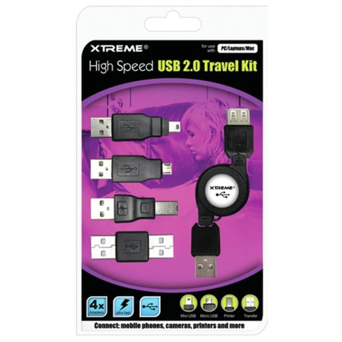 Xtreme XT-50699 All in 1 Retractable USB Travel Kit - Walmart.com