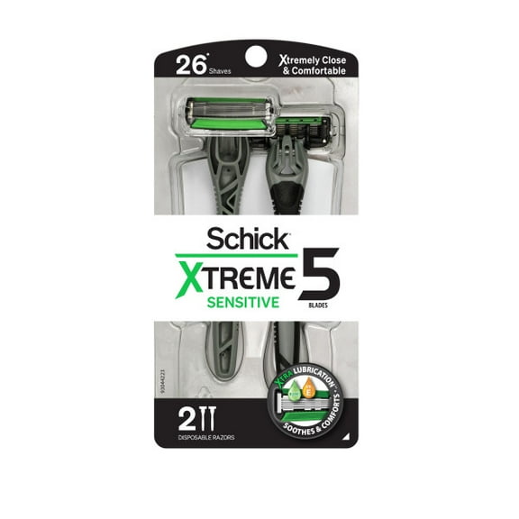 Schick Xtreme 5 Sensitive Disposable Razor 2pk