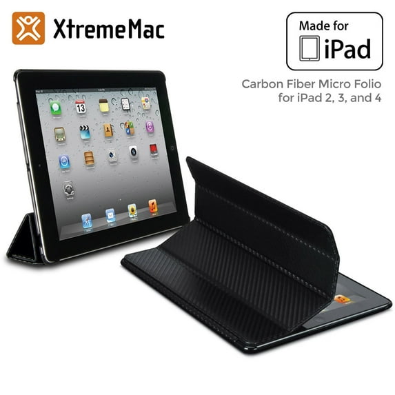 XtremeMac Carbon Fiber Micro Folio Case for iPad 2, 3 & 4, Black