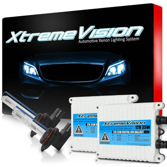 XtremeVision 35W AC Xenon HID Bundle with Slim AC Ballast 1 Pair and 9012 5000K - 5K Bright White Xenon Bulbs 1 Pair