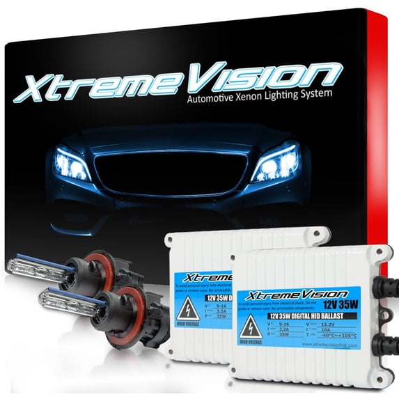 XtremeVision 35W AC Xenon HID Bundle with Slim AC Ballast 1 Pair and Bi-Xenon H13 / 9008 4300K - 43K Bright Daylight Xenon Bulbs 1 Pair