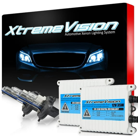 XtremeVision 35W AC Xenon HID Bundle with Slim AC Ballast 1 Pair and H4 / 9003 12000K - 12K Purple Xenon Bulbs 1 Pair