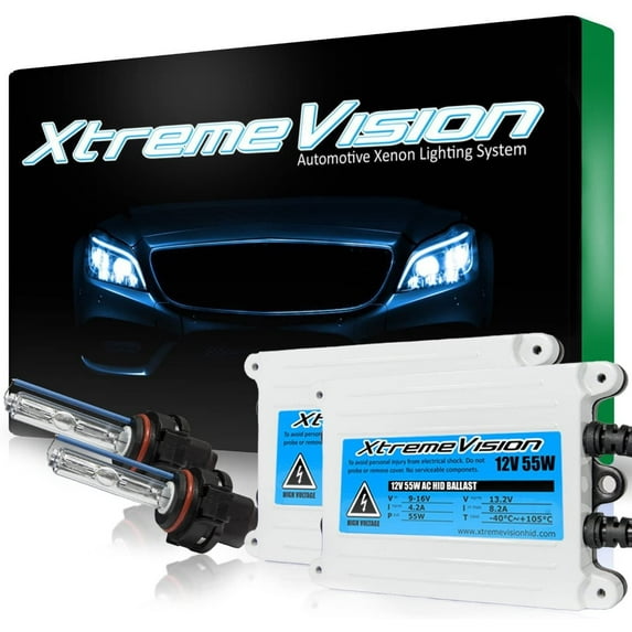XtremeVision 55W AC Xenon HID Bundle with Slim AC Ballast 1 Pair and 5202/12086 5000K - 5K Bright White Xenon Bulbs 1 Pair