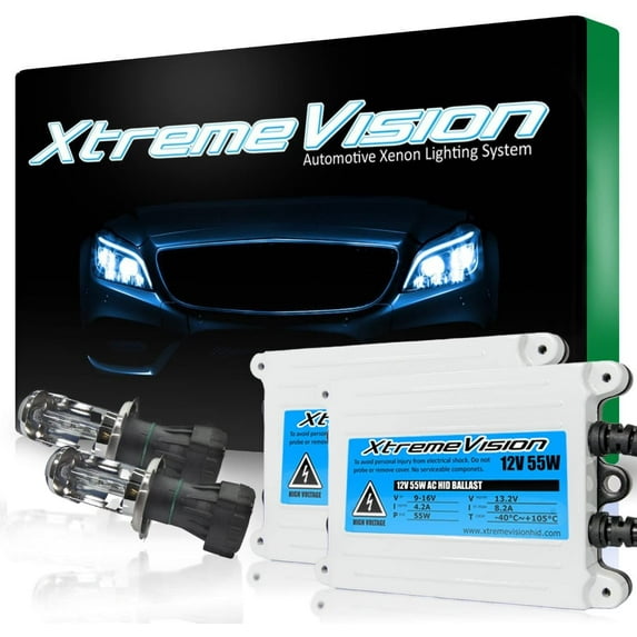 XtremeVision 55W AC Xenon HID Bundle with Slim AC Ballast 1 Pair and Bi-Xenon H4 / 9003 10000K - 10K Dark Blue Xenon Bulbs 1 Pair