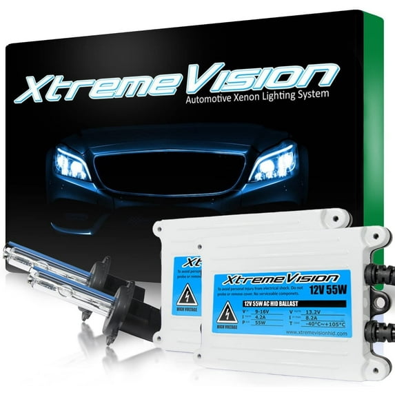 XtremeVision 55W AC Xenon HID Bundle with Slim AC Ballast 1 Pair and H7 12000K - 12K Purple Xenon Bulb 1 Pair