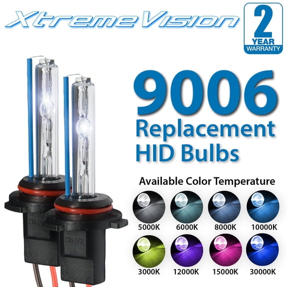 XtremeVision 9006 HID Xenon Replacement Bulbs - 4300K 5000K 6000K 8000K 10000K