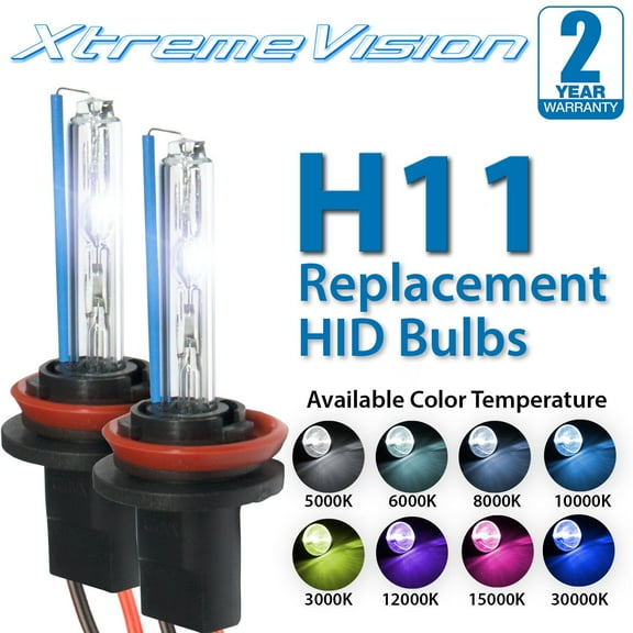 XtremeVision H11 H8/H9 HID Xenon Bulbs - 4300K 5000K 6000K 8000K 10000K