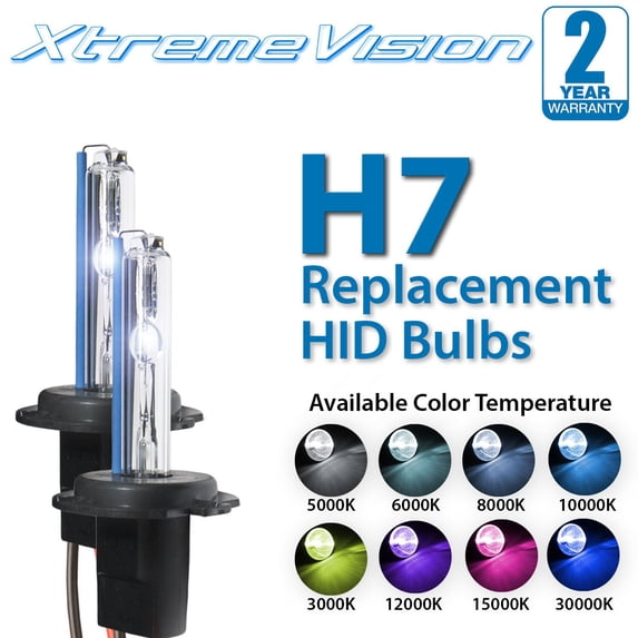 XtremeVision H7 HID Xenon Replacement Bulbs - 4300K 5000K 6000K 8000K 10000K