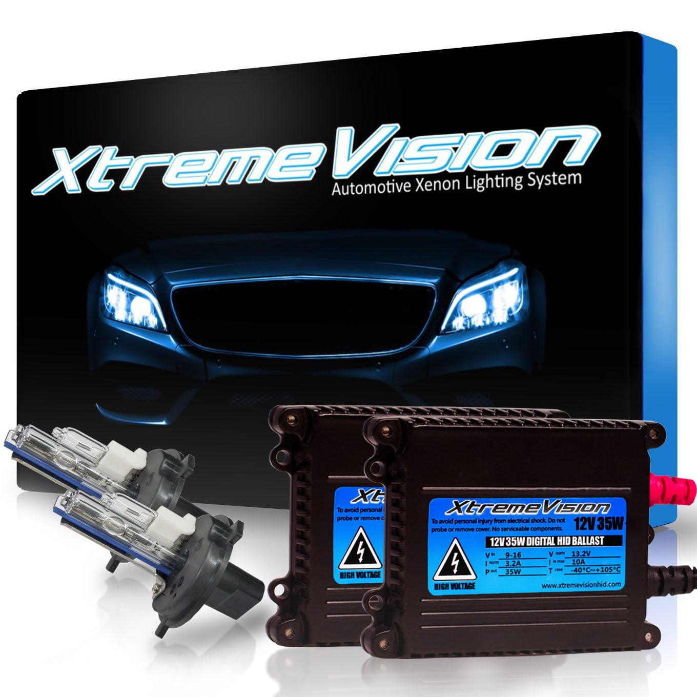 XtremeVision HID Kit Xenon Light Headlight H4 30000K - Deep Blue
