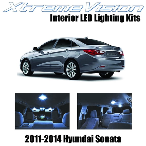 XtremeVision Hyundai Sonata 2011-2014 (8 Pieces) Cool White Premium Interior LED Kit Package+Installation Tool
