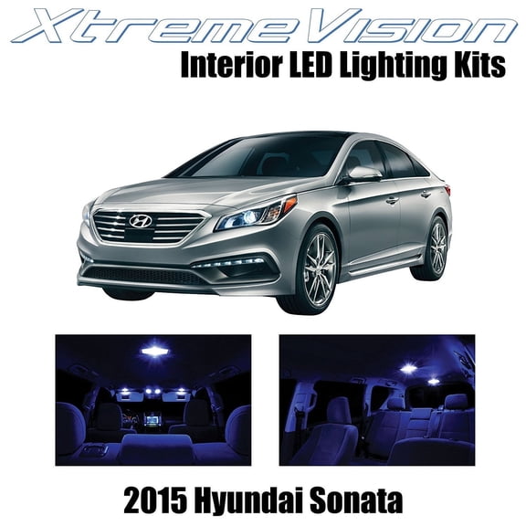 XtremeVision Hyundai Sonata 2015+ (5 Pieces) Blue Premium Interior LED Kit Package + Installation Tool