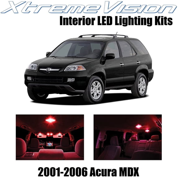 XtremeVision Interior LED for Acura MDX 2001-2006 14 pcs Red Interior LED Kit + Installation Tool Tool