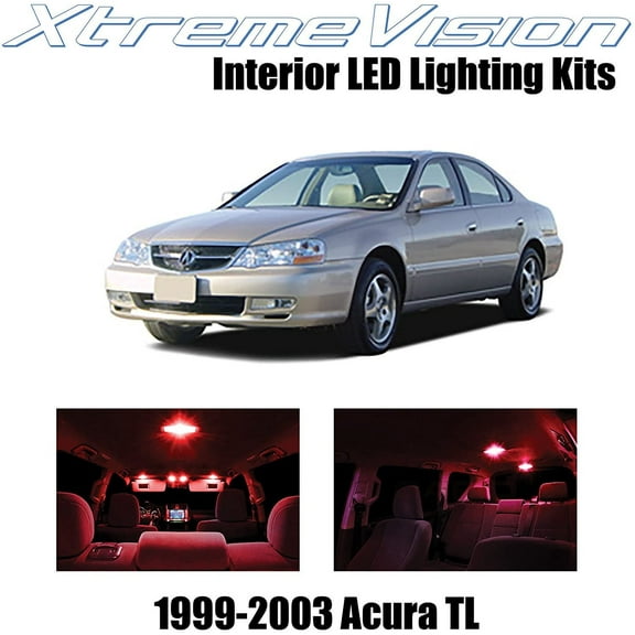 XtremeVision Interior LED for Acura TL 1999-2003 10 pcs Red Interior LED Kit + Installation Tool