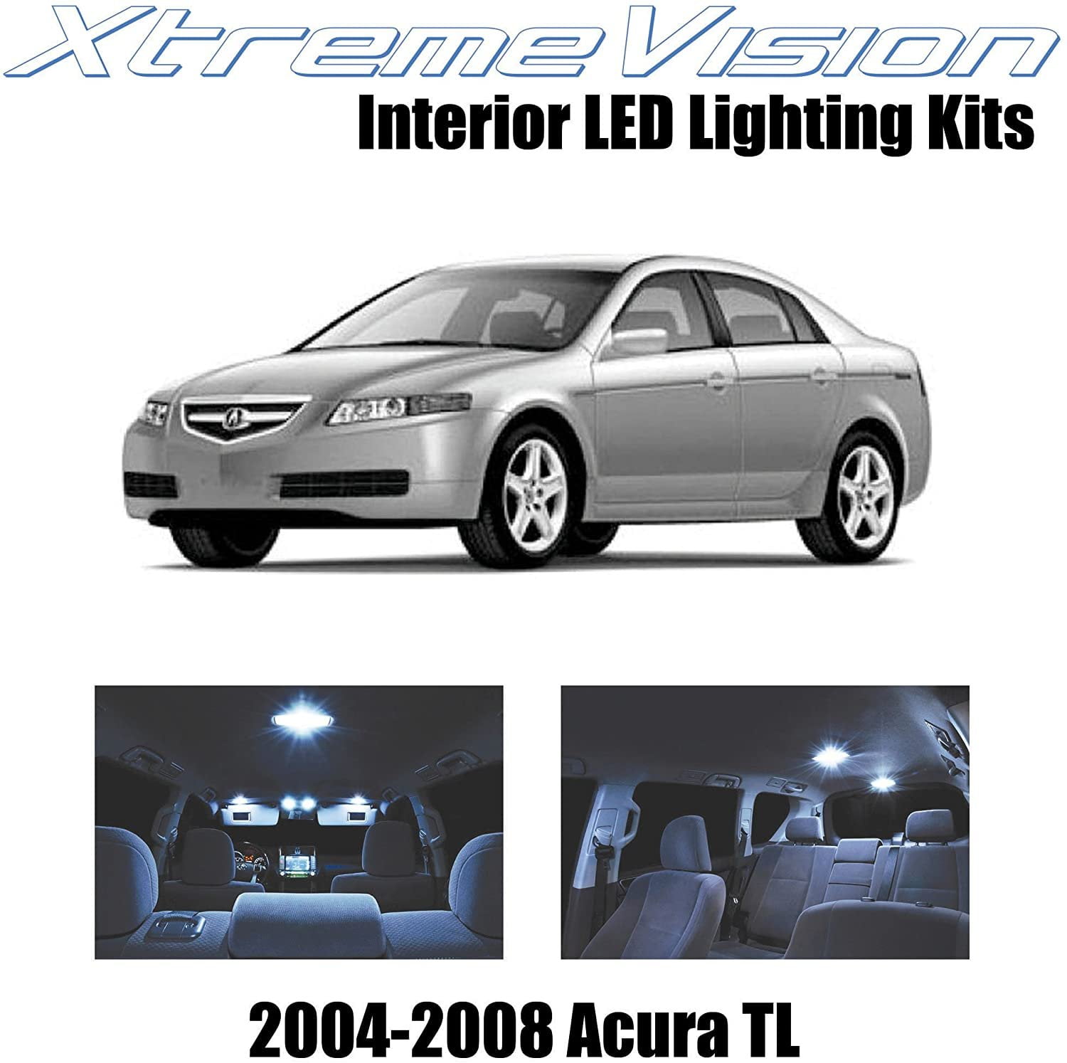 LIGHSTA Kit 12 Luci LED Bianco Xenon Per Interni Acura TL 2004-2008 – Super Luminose Con Strumento Di Installazione