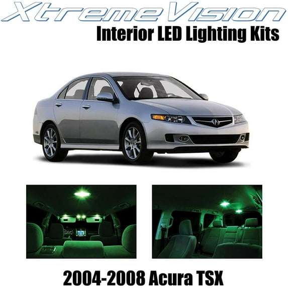 XtremeVision Interior LED for Acura TSX 2004-2008 8 pcs Green Interior LED Kit + Installation Tool