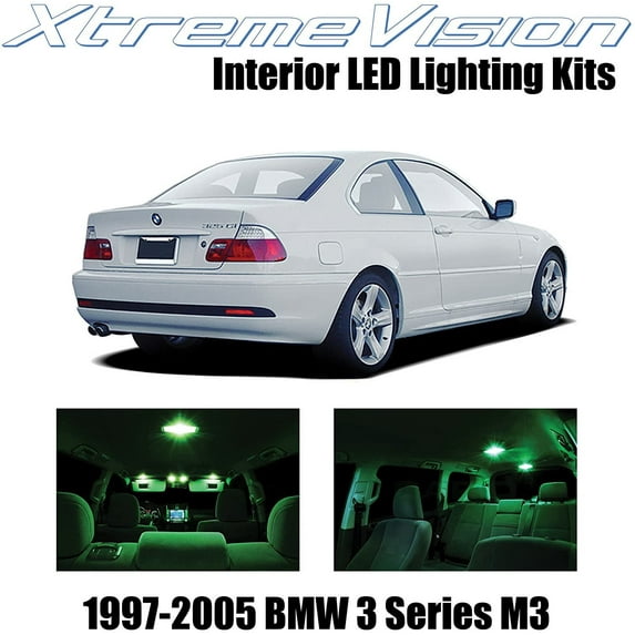 XtremeVision Interior LED for BMW 3 Series M3 1997-2005 14 pcs Green Interior LED Kit + Installation Tool Tool