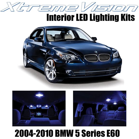 XtremeVision Interior LED for BMW 5 Series E60 2004-2010 17 pcs Blue Interior LED Kit + Installation Tool