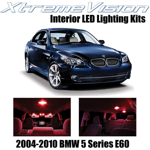 XtremeVision Interior LED for BMW 5 Series E60 2004-2010 17 pcs Red Interior LED Kit + Installation Tool
