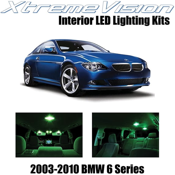 XtremeVision Interior LED for BMW 6 Series E63 E64 2003-2010 11 pcs Green Interior LED Kit + Installation Tool