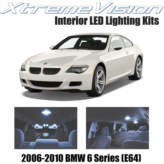 XtremeVision Interior LED for BMW 6 Series E64 2006-2010 7 Pieces Cool White Interior LED Kit + Installation Tool