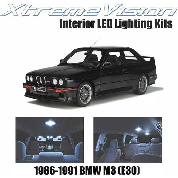 XtremeVision Interior LED for BMW M3 E30 1986-1991 4 Pieces Cool White Interior LED Kit + Installation Tool