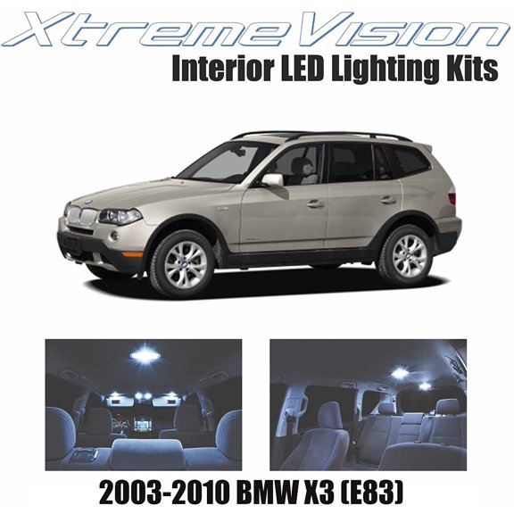 XtremeVision Interior LED for BMW X3 E83 2003-2010 13 Pieces Cool White Interior LED Kit + Installation Tool