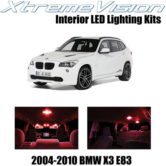 XtremeVision Interior LED for BMW X3 E83 SUV 2004-2010 16 pcs Red Interior LED Kit + Installation Tool