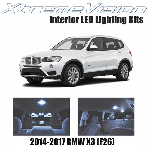 XtremeVision Interior LED for BMW X3 F26 2014-2017 16 Pieces Cool White Interior LED Kit + Installation Tool