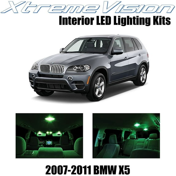 XtremeVision Interior LED for BMW X5 2007-2011 14 pcs Green Interior LED Kit + Installation Tool Tool