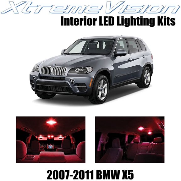 XtremeVision Interior LED for BMW X5 2007-2011 14 pcs Red Interior LED Kit + Installation Tool Tool