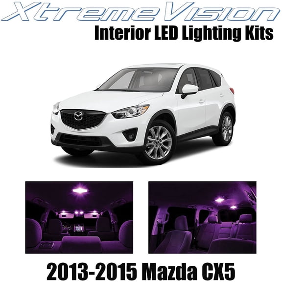 XtremeVision Interior LED for CX-5 CX5 2013-2015 9 Pieces Pink Interior LED Kit + Installation Tool