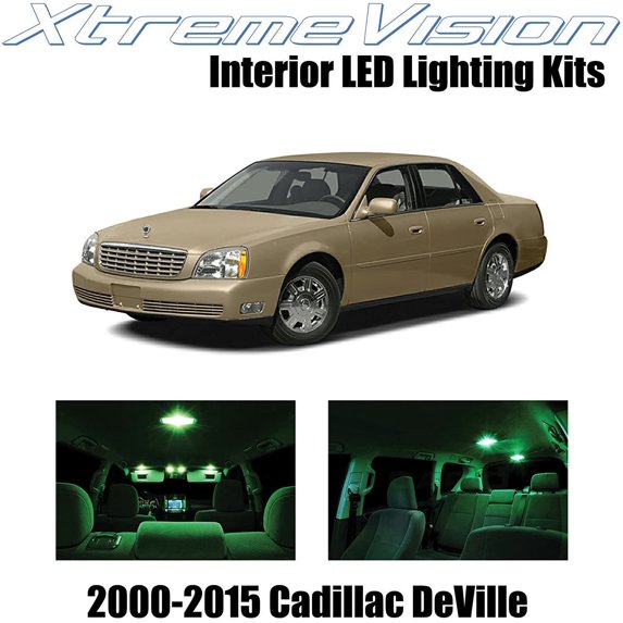 XtremeVision Interior LED for Cadilac DeVille 2000-2005 (10 Pieces) Green Interior LED Kit + Installation Tool