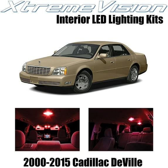 XtremeVision Interior LED for Cadilac DeVille 2000-2005 10 pcs Red Interior LED Kit + Installation Tool
