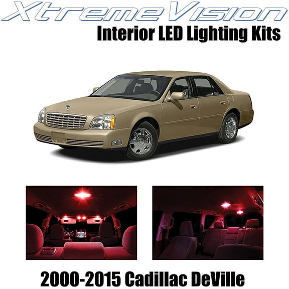 XtremeVision Interior LED for Cadilac DeVille 2000-2005 10 pcs Red Interior LED Kit + Installation Tool