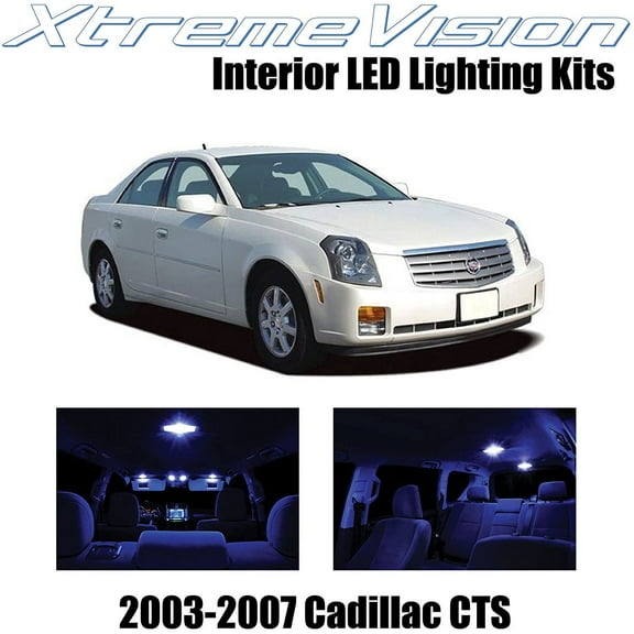 XtremeVision Interior LED for Cadillac CTS 2003-2007 5 pcs Blue Interior LED Kit + Installation Tool
