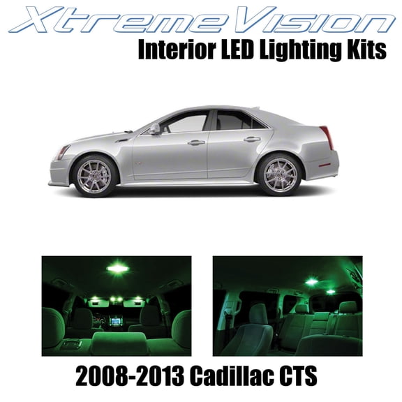 XtremeVision Interior LED for Cadillac CTS 2008-2013 16 pcs Green Interior LED Kit + Installation Tool