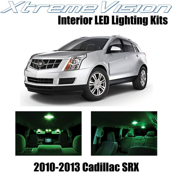 XtremeVision LED for Cadillac SRX 2010-2013 15 Pieces Green Premium Interior LED Kit Package + Installation Tool
