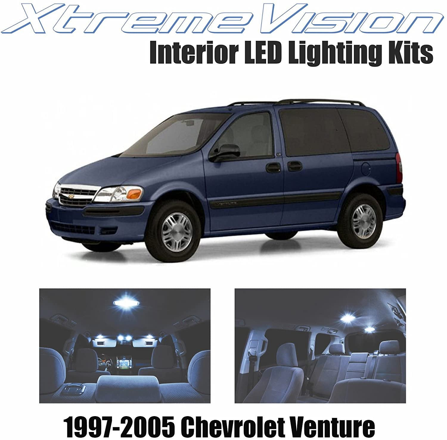 XtremeVision Interior LED Kit For Chevrolet Corvette 1997-2004 | Cool White Bulbs, 6-Piece Set With Map & Courtesy Lights + Tool