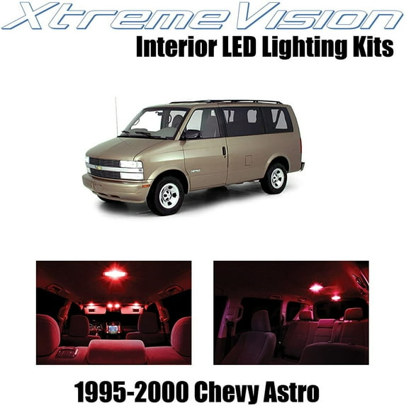 XtremeVision Interior LED for Chevy Astro 1995-2000 11 pcs Red Interior LED Kit + Installation Tool