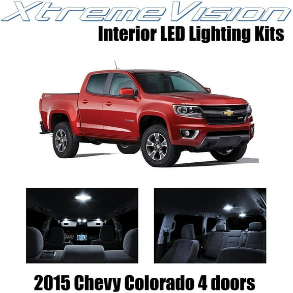 XtremeVision Interior LED for Chevy Colorado 4DR 2015 13 pcs Pure White Interior LED Kit + Installation Tool