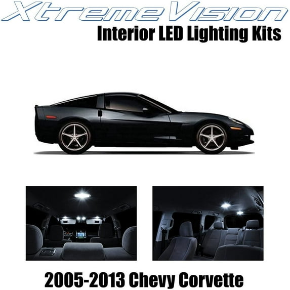 XtremeVision Interior LED for Chevy Corvette 2005-2013 10 pcs Pure White Interior LED Kit + Installation Tool