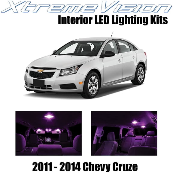 XtremeVision Interior LED for Chevy Cruze 2011-2014 12 pcs Pink Interior LED Kit + Installation Tool