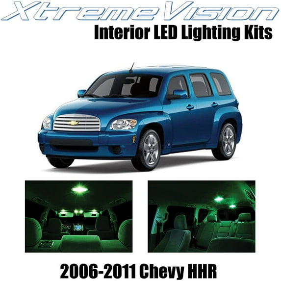 XtremeVision Interior LED for Chevy HHR 2006-2011 11 pcs Green Interior LED Kit + Installation Tool