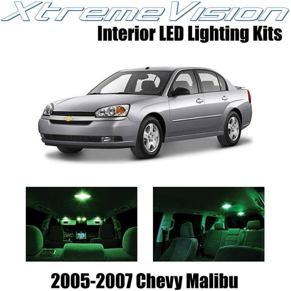 XtremeVision Interior LED for Chevy Malibu 2005-2007 6 pcs Green Interior LED Kit + Installation Tool