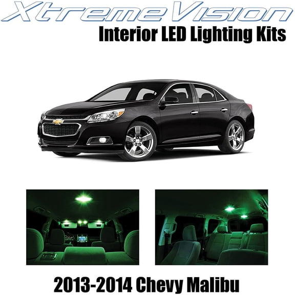 XtremeVision Interior LED for Chevy Malibu 2013-2014 5 pcs Green Interior LED Kit + Installation Tool Tool
